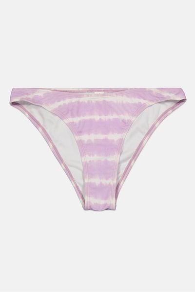 New Look Women Tie Dye High Leg Bikini Bottom, Lilac