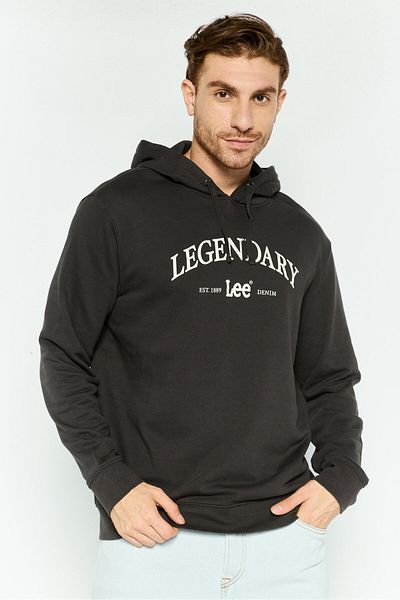 Lee Men Hooded Legendary Sweatshirt, Washed Black