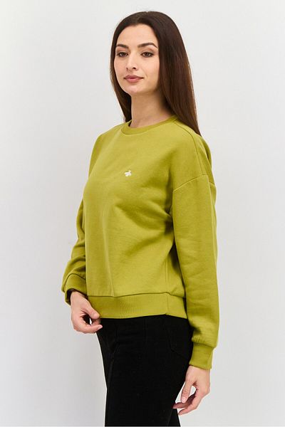 Mode by Redtape Women Crew Neck Embroidered Logo Long Sleeves Sweatshirt, Lime