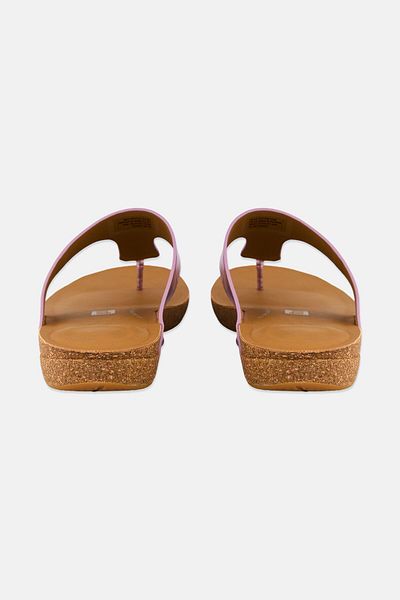Fitflop Women Iqushion Metallic-Leather Toe-Post Slip On Sandals, Wild Lilac