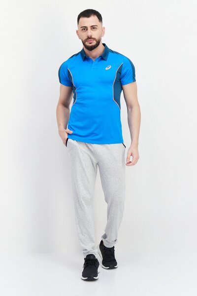 Asics Men Sportswear Fit Short Sleeve Training Polo Shirts, Blue