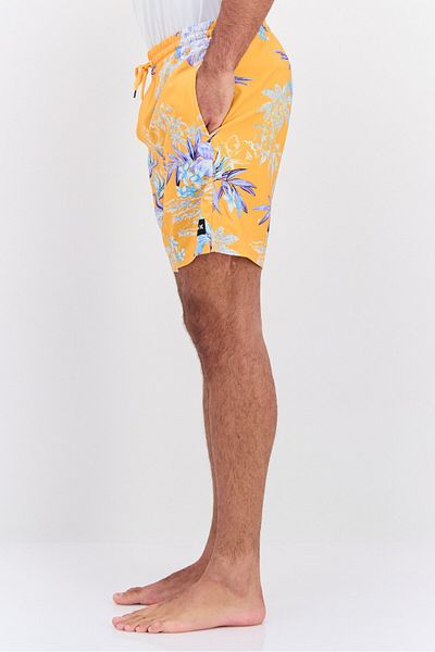 Hurley Men Allover Print 17 Length Board Shorts Swimwear, Orange Combo