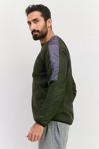 Puma Men Allover Print Track Jacket, Olive Combo