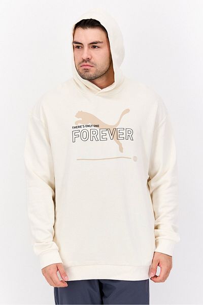 Puma Men Sportswear Fit Long Sleeve Training Hoodie, Off White