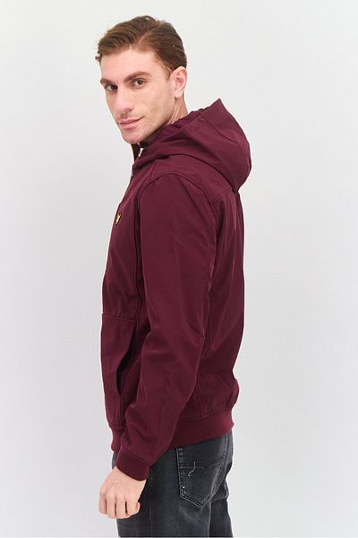 Lyle & Scott Men Embroidered Logo Soft Shell Jacket, Maroon