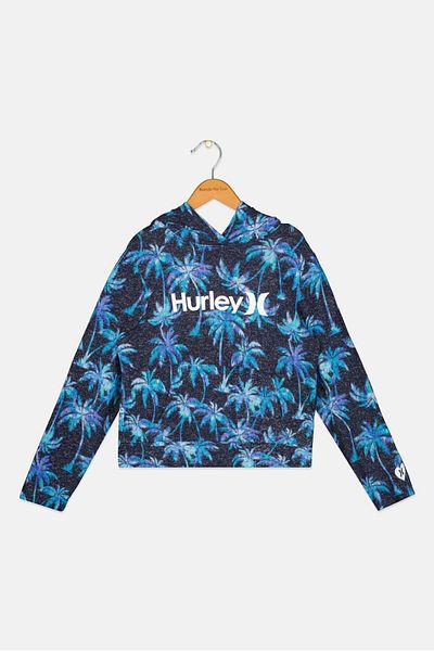 Hurley Kids Girl Sportswear Fit Long Sleeves Outdoor Sweatshirt, Black