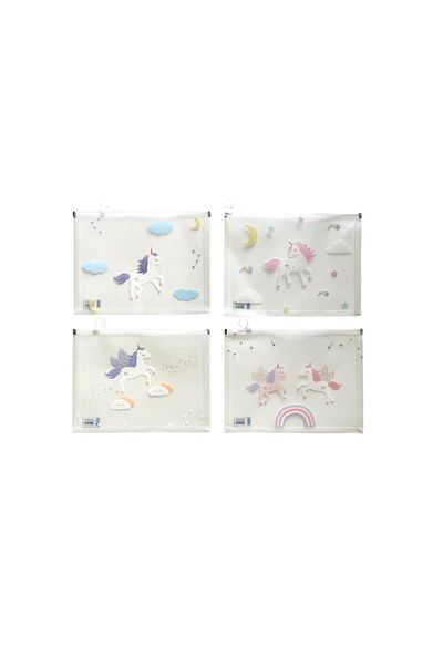 Südor Unicorn Patterned Zippered A4 File Set of 4