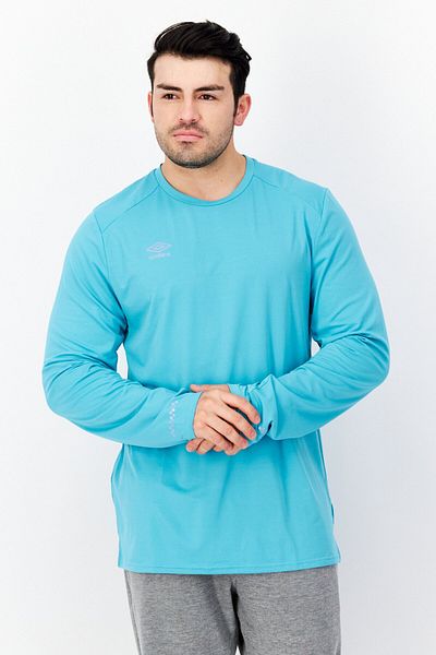 UMBRO Men Sportswear Fit Long Sleeve Training T-Shirt, Turquoise