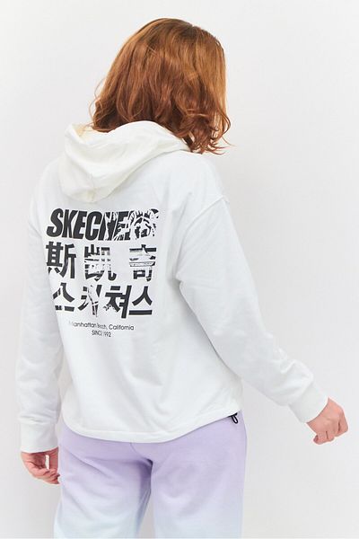 SKECHERS Women Sportswear Fit Long Sleeves Outdoor Sweatshirt, White