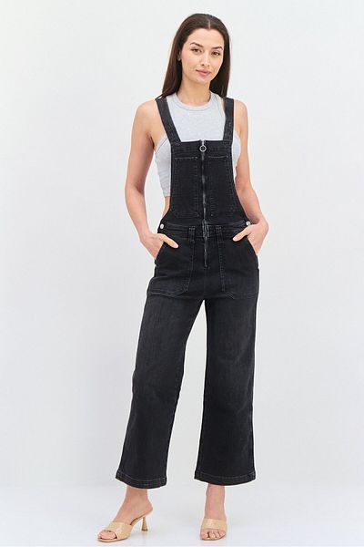 Pepe Jeans Women Washed Denim Jumpsuit, Black