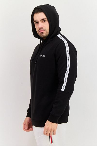 Lyle & Scott Men Hooded Brand Logo Long Sleeves Sweatshirt, Black