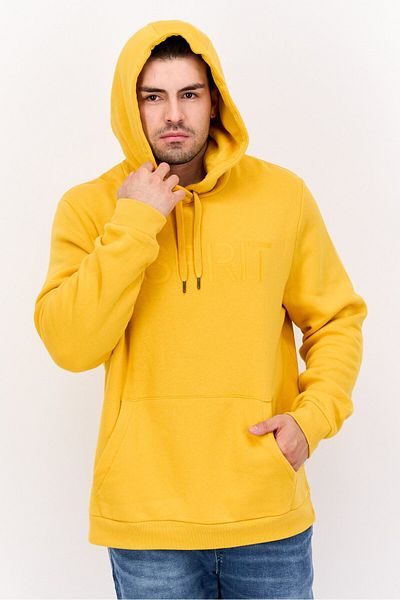 Esprit Men Hooded Long Sleeve Brand Logo Sweatshirt, Yellow
