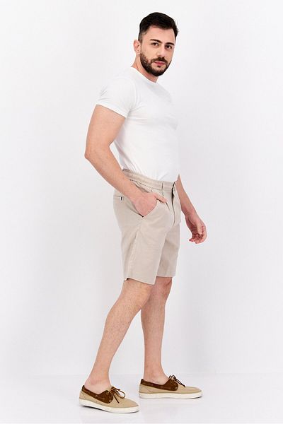 Ike Behar Men Solid Basic Shorts, Light Tan