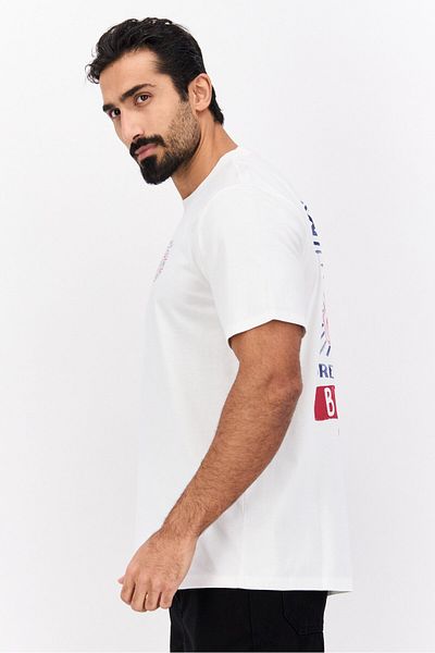 WRANGLER Men Crew Neck Short Sleeve Graphic Printed T-shirt, White