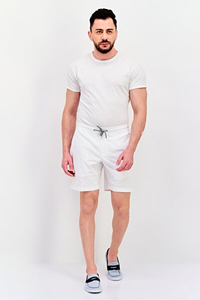 Perry Ellis Men Solid 9 Inseam Basic Shorts, White