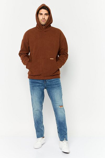 Members Only Men Hooded Long Sleeves Brand Logo Sweatshirt, Brown