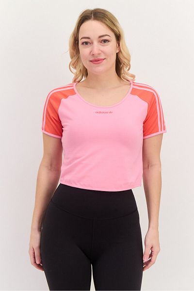 adidas Women Sportswear Fit Short Sleeves Outdoor Crop Top, Pink
