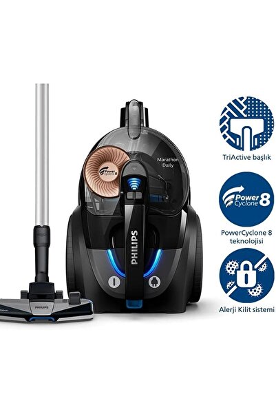 Philips Premium Torbasız Elektrikli Süpürge - 750w Güç, 99.9% Toz Toplama Ve ...
