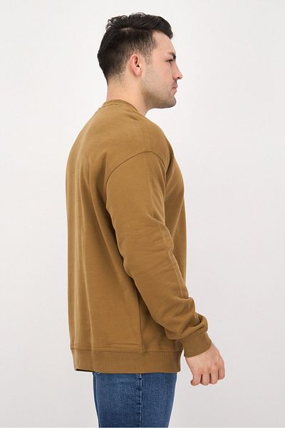 Lee Men Crew Neck Long Sves Workwear Sweatshirt, Dark Brown