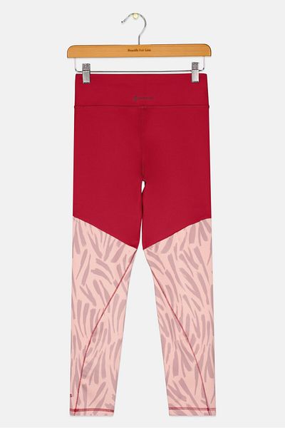 adidas Kids Girl Sportswear Fit Pull On Training Leggings, Maroon Combo