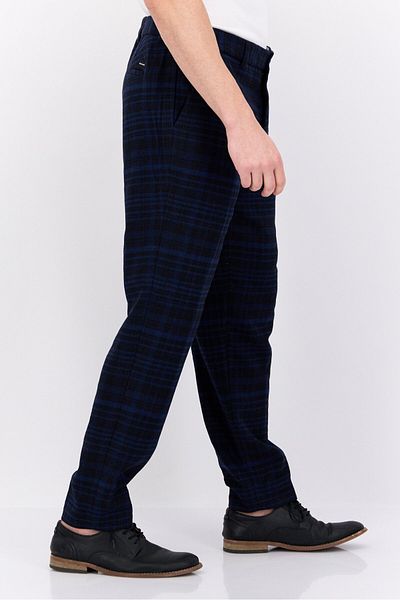 Scotch & Soda Men Regular Fit Plaid Chino Pants, Navy