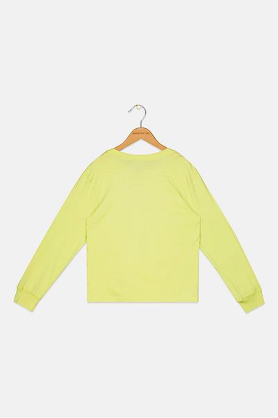 Roxy Kids Girl Graphic Printed Long Sleeve Top, Lime Green