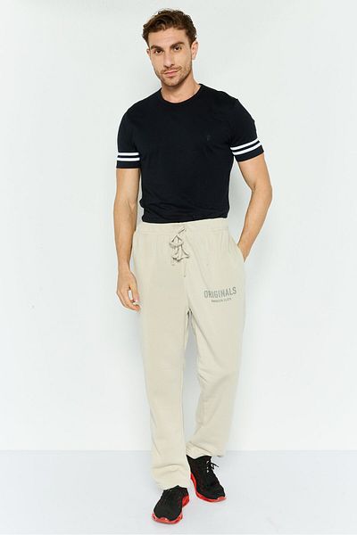 Originals by Brooklyn Cloth Men Relaxed Fit Drawstring Side Pocket Sweatpants, Sand
