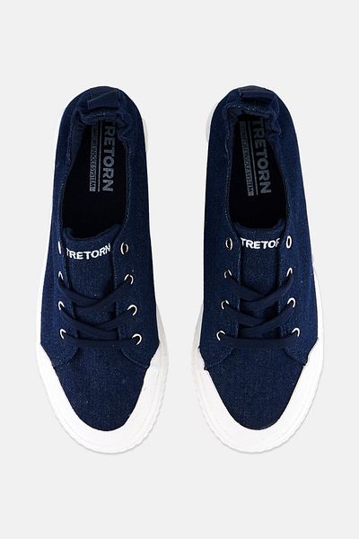 Tretorn Women Lace Up Casual Desert Shoes, Dark Denim