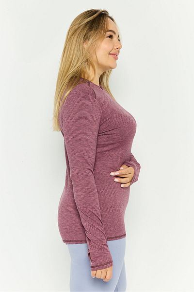 SKECHERS Women Sportswear Fit Long Sleeve Training Top, Dark Mauve