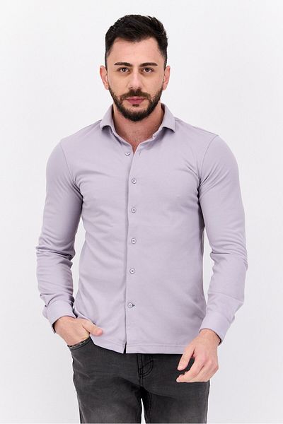 Ike Behar Men Regular Fit Textured Long Sleeve Casual Shirt, Lavender
