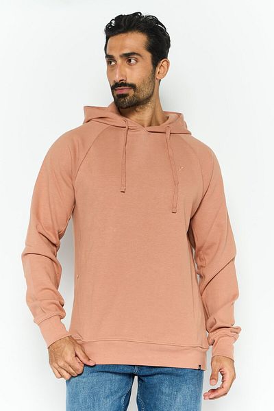 Hurley Men Brand Logo Long Sleeves Hooded Sweatshirt, Rose