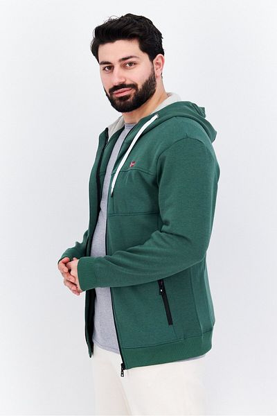 NORTHLAND Men Sportswear Fit Long Sleeves Outdoor Hooded Sweatshirt, Green