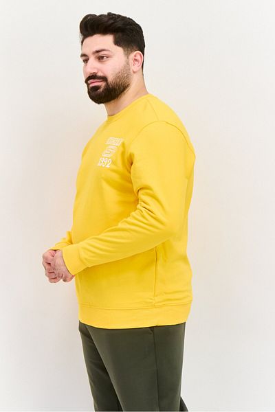 SKECHERS Men Sportswear Fit Long Sleeve Outdoor Sweatshirts, Golden Yellow