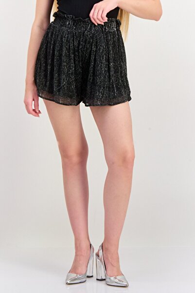 Dex شورت نسائي أساسي معدني، أسود