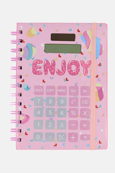 Votum Spiral Notebook With Calculator, Pink Combo