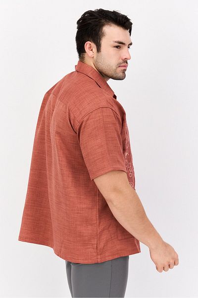 WRANGLER Men Regular Fit Embroidered Short Sleeves Casual Shirt, Brown