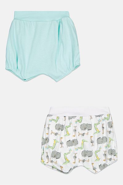 Cool Club Toddlers Boy 2 Piece Allover Print Shorts, White Combo