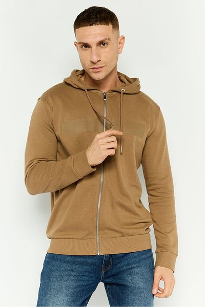 GAZZARRİNİ Men Hooded Graphic Long Sleeve Sweatshirt, Dark Brown