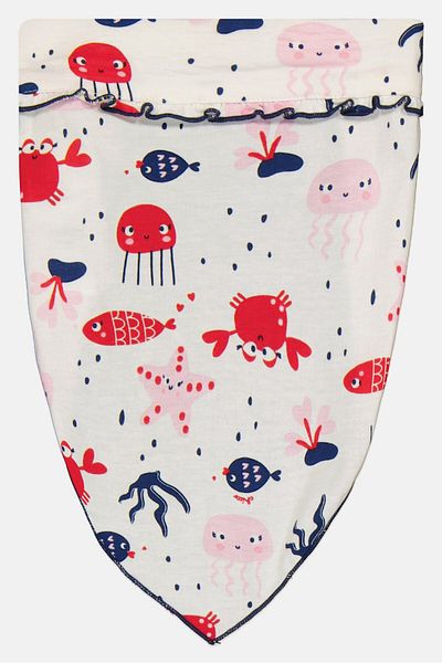 Chicco Toddlers Girl Allover Print Bandana, White Combo