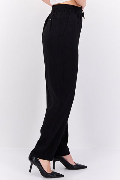Scotch & Soda Women Regular Fit Plain Straight Pants, Black