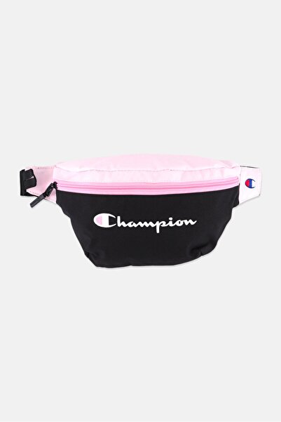 Champion حقيبة خصر مطرزة بشعار نسائي، 15 سم ارتفاع × 26 سم طول × 9 سم عرض، أسود