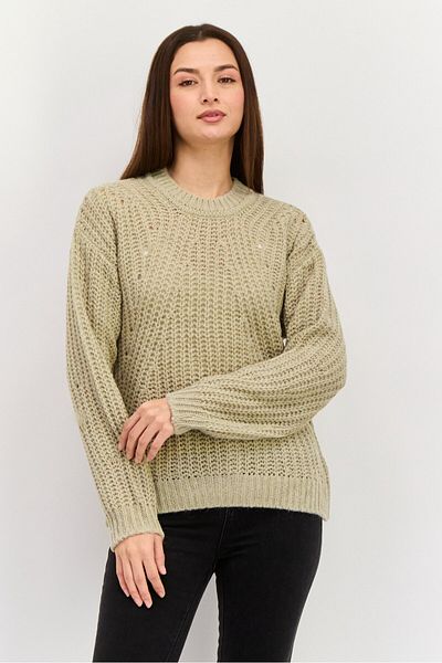 Esprit Women Crew Neck Knitted Sweater, Beige