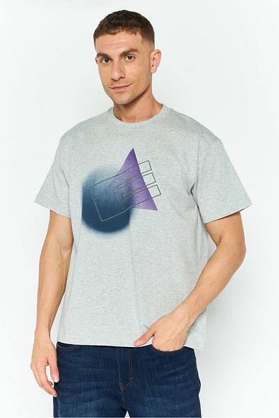 Esprit Men Crew Neck Short Sleeves Graphic T-shirt, Grey
