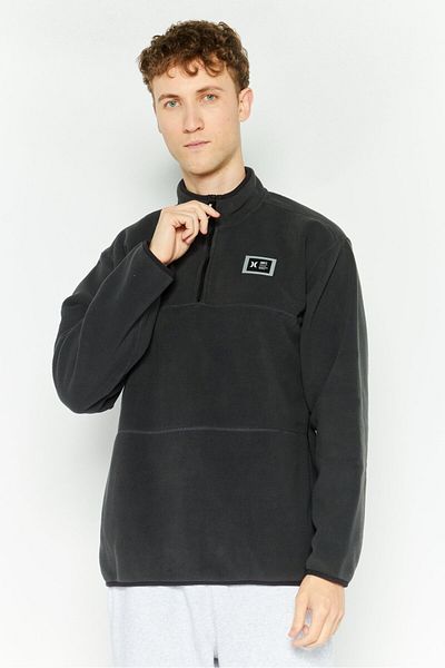 Hurley Men High Neck Long Sleeve Brand Logo Sweatshirt, Grey