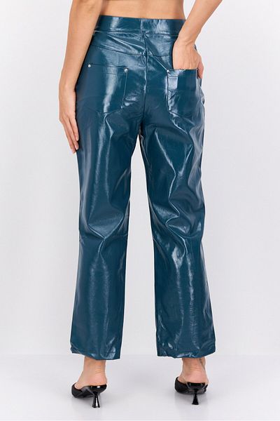 4th & Reckless Women Petite Plain Straight Leg Pants, Dusty Blue