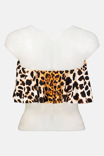Vince Camuto Women Animal Printed Padded Bikini Top, Black