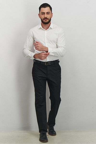 French Connection Men Regular Fit Five Pocket Chino Pants, Black