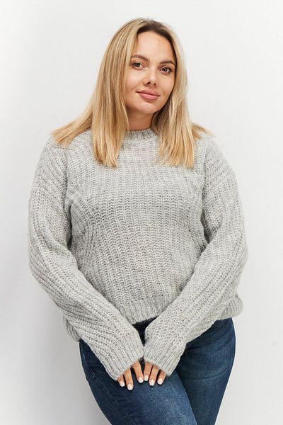 Esprit Women Crew Neck Knitted Sweaters, Grey