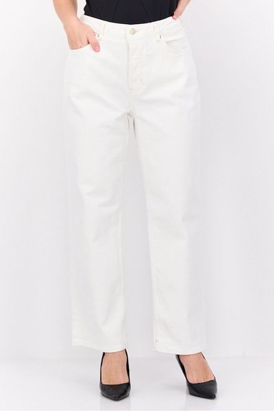 Scotch & Soda Women Straight Fit Stretchable Denim Pants, White
