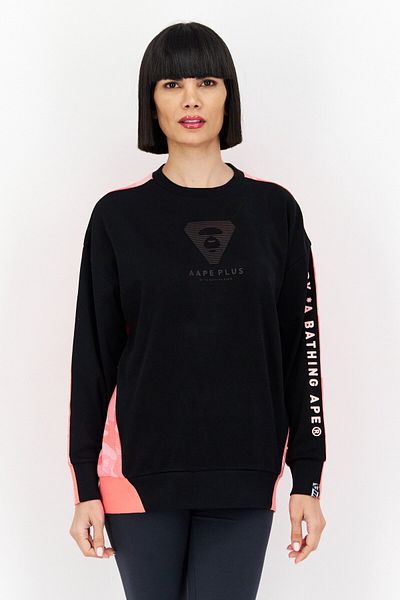 Aape By A Bathing Ape Women Round Neck Long Sleeve Sweatshirt, Pink